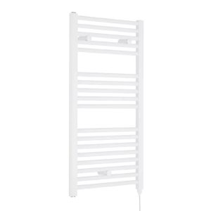 K-Vit Water-Fed Heated Vertical Straight Towel Rail white 80.0 H x 50.0 W x 2.0 D cm