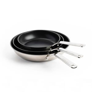 KitchenAid Stainless Steel Ceramic Non-Stick 20cm, 24cm & 28cm Frying Pan Set