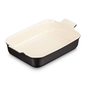Le Creuset Stoneware Heritage 26cm Rectangular Dish - Matte Black