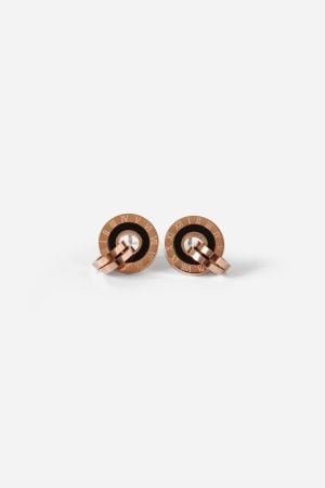 Lilly and Hope Mini Hoop Clock Stud Earrings in Rose Gold ONE female