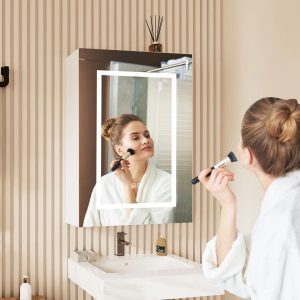 Metro Ayushma Frameless Medicine Cabinet with Mirror and 3 Fixed Shelves 70.0 H x 50.0 W x 13.0 D cm