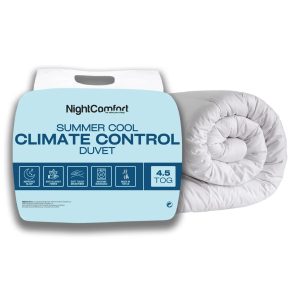 NightComfort Climate Control Summer Cool Season Microfibre 4.5 Tog Duvet white 220.0 H x 260.0 W x 4.5 D cm