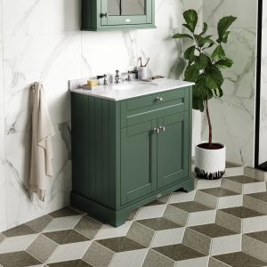 Old London 1000mm Free-standing Standard Single Vanity Hunter Green 868mm H X 1020mm W X 470mm D
