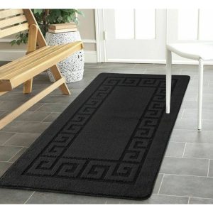 17 Stories Allisandra Flatweave Black Indoor/Outdoor Rug white 60.0 W x 1.0 D cm