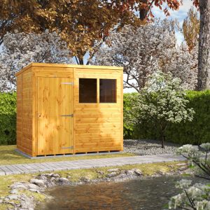POWER 5.3 ft. W x 7.3 ft. D Solid Wood Tongue & Groove Pent Storage Shed brown 202.9968 H x 151.4094 W x 219.202 D cm