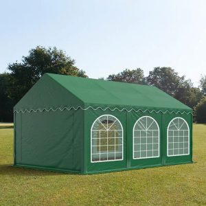 Toolport 3x6m Marquee / Party tent w. ground frame, PVC 750, dark green - (7234)