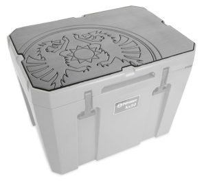 Petromax adhesive pad for cool box kx50 grey with dragon emblem