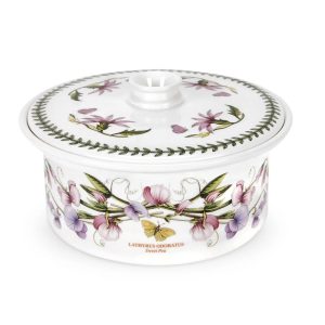 Portmeirion Botanic Garden Covered Casserole white 12.4 H x 22.5 W cm