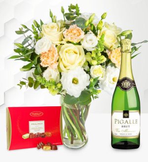 Prestige Flowers Ivory Harmony with Fizz & Chocolates