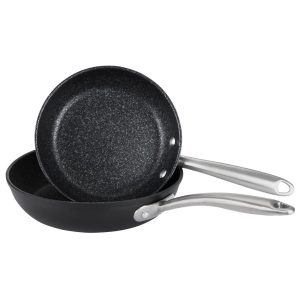 Prestige Scratch Guard Non Stick Frying Pan - induction Frying Pans 21cm & 25cm, Scratch Resistant, Easy Cleaning Ceramic Exterior with Steel Base, Bl gray