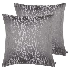 Riva Home Prestigious Textiles Hamlet Metallic Polyester Filled Cushion gray 50.0 H x 50.0 W x 3.0 D cm