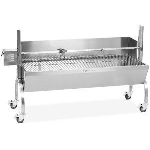 Royal Catering Roasting Spit - with motor - 40 kg - stainless steel - grill spit length: 137137 cm Wind protection RCSG-150PP