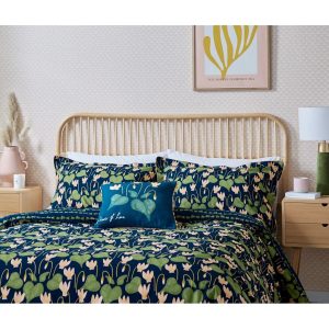 SCION Midnight 100% BCI Cotton 3 Piece Duvet Cover Set Kingsize - 2 Standard Pillowcases