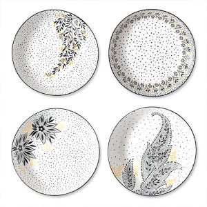 Sara Miller London Sara Miller Artisanne Noir Set of 4 Low Bowls