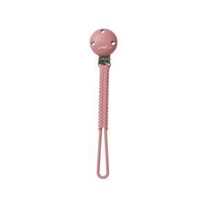 Saro Baby Braided Silicone Pacifier Holder dummy clip Blossom 1 pc
