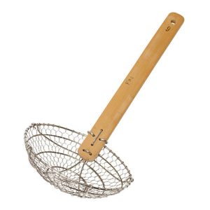 School Of Wok 38cm Metal Wok Strainer with Bamboo Handle