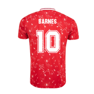 Score Draw Liverpool FC 1990 Retro Football Shirt (BARNES 10) - Red - male - Size: Large Adults