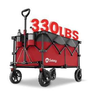 Sekey Foldable Handcart with Brake Bag & Storage