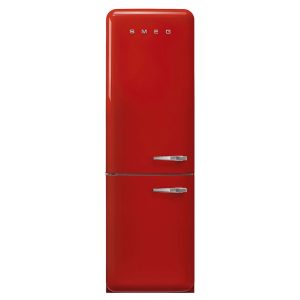 Smeg FAB32LRD5UK 60cm 50s Style Left Hand Hinge Freezer over Fridge - Red