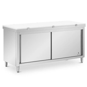 Stainless Steel Kitchen Prep Table - 180 x 70 cm - 500 kg load capacity - incl. cutting board - Royal Catering RCBWC-18070