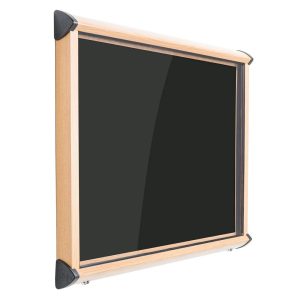 Symple Stuff Shield Wood Effect Exterior Showcases Wall Mounted Bulletin Board red 105.0 H x 75.2 W x 7.2 D cm