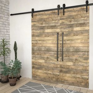 Symple Stuff Sliding Door Hardware Kit black 2.0 H x 183.0 D cm