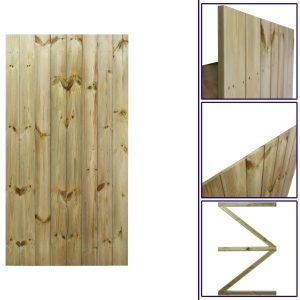 Union Rustic Natahsa Pressure Treated (Tanalised) Wood Gate brown 180.0 H x 90.0 W x 4.7 D cm