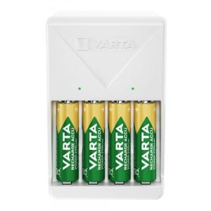 Varta 3-Pin Plug Charger & 4 x 2100mAh AA Batteries 57167