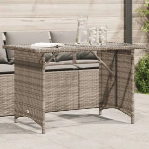 Vidaxl Garden Table With Glass Top 110X68x70 Cm 70.0 H x 110.0 W x 68.0 D cm