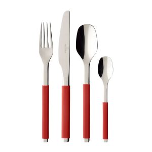 Villeroy & Boch S 24 Piece Stainless Steel Cutlery Set, Service for 6 red