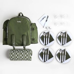 VonShef Geo Picnic Backpack green 41.0 H x 39.0 W x 23.0 D cm