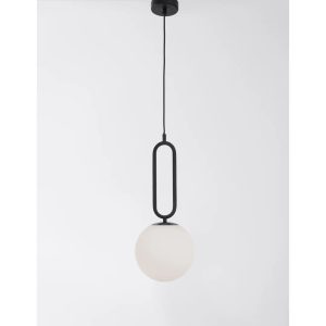 Wade Logan Detlev 1-Light Globe Pendant black 20.0 W x 20.0 D cm