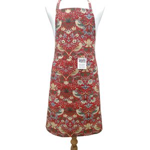 William Morris Strawberry Thief Red Fabric Apron