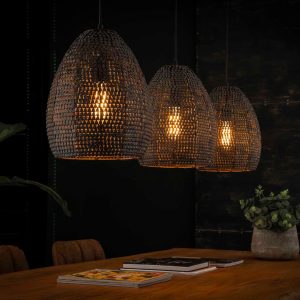 World Menagerie Lineare Pendelleuchten-Set 3-flammig Jamestown 150.0 H x 128.0 W x 28.0 D cm