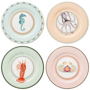 Yvonne Ellen 4-Piece 27cm Fine China Dinner Plates - Under The Sea