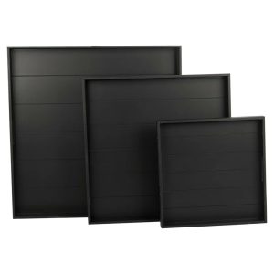 August Grove Straus 3 Piece Serving Tray Set gray/black 4.0 H x 58.0 W x 58.0 D cm