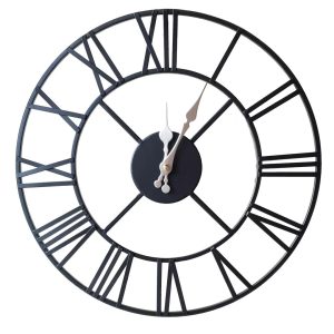 Borough Wharf 40Cm White Large Metal Skeleton Wall Clock Indoor/Outdoor gray/black 40.0 H x 40.0 W x 2.0 D cm