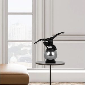 Ebern Designs Domination Resin Statue gray/white/black 47.0 H x 46.0 W x 29.0 D cm