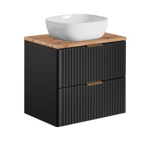 Canora Grey Antia 60cm Wall Mounted Single Bathroom Vanity Base Only gray/black 59.2 H x 60.0 W x 46.0 D cm