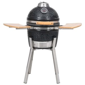 Symple Stuff 33cm Ceramic Kamado Barbecue gray/black 81.0 H x 81.0 W x 38.0 D cm