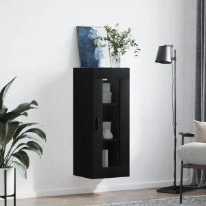 17 Stories Wall Mounted Cabinet 34.5X34x90 Cm_8 gray/black 90.0 H x 34.5 W x 34.0 D cm