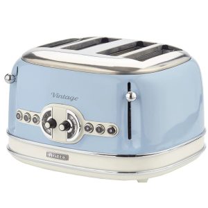Ariete Vintage 4 Slice Toaster white/blue 20.5 H x 32.0 W x 29.0 D cm