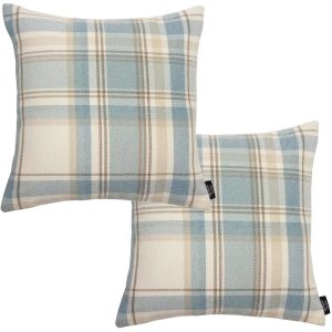 McAlister Textiles Heritage Cushion with Filling white/blue 43.0 H x 43.0 W x 5.0 D cm