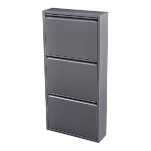 17 Stories 6 Pair Flip Down Shoe Storage gray/blue/brown 104.0 H x 50.0 W x 15.0 D cm