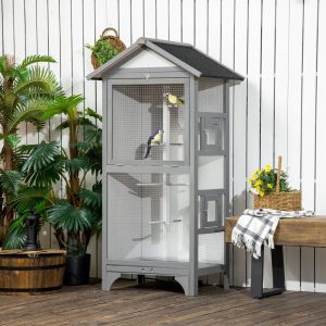 Archie & Oscar Odessa Weather Resistant Bird Cage white/brown 153.0 H x 80.5 W x 57.0 D cm