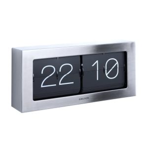 Karlsson Flip Box Desktop Clock gray/black/brown 17.5 H x 37.0 W x 9.0 D cm