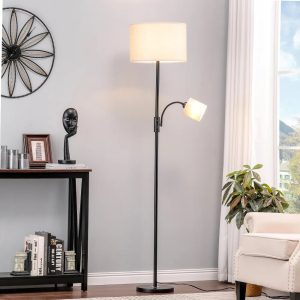 17 Stories Minanya 177Cm Black Tree Floor Lamp black/brown 17.7 H x 38.0 W x 38.0 D cm