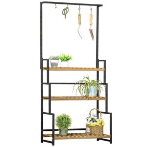 Latitude Run Flower Stand black/brown 174.0 H x 80.0 W x 34.0 D cm