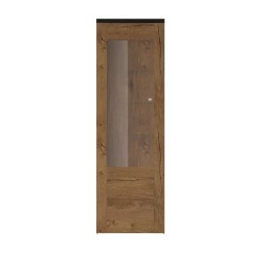 Ebern Designs Kees Display Cabinet black/brown 206.0 H x 65.0 W x 37.0 D cm