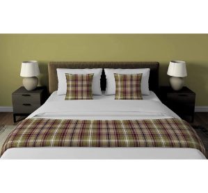 August Grove Brewton Throw Set with Two Cushion Covers green/indigo/brown 240.0 H x 50.0 W cm